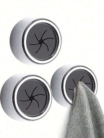 5pcs Baby Towel Storage Rack, Self-Adhesive Wall Dish Towel Hook, Round Wall-Mounted Towel Rack, Suitable For Bathrooms, Kitchens And Homes, Walls, Cabinets, Garages, No Need For Drilling