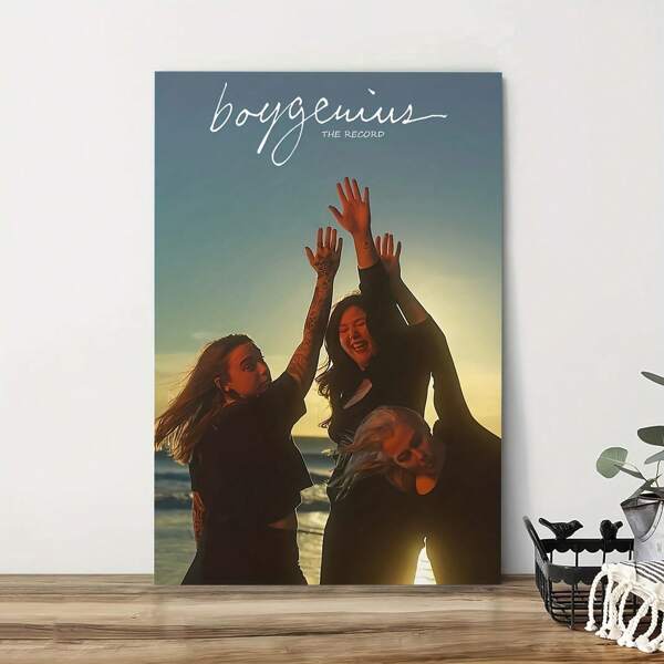 1 Piece Wall Art - Unframed Rock Band Poster With Black Background, Red And White Text, Suitable For Bedroom, Office, Living Room, Coffee Shop Decoration, Coffee Shop Wall Decoration | Modern Wall Art | Print Quality, Wall Art