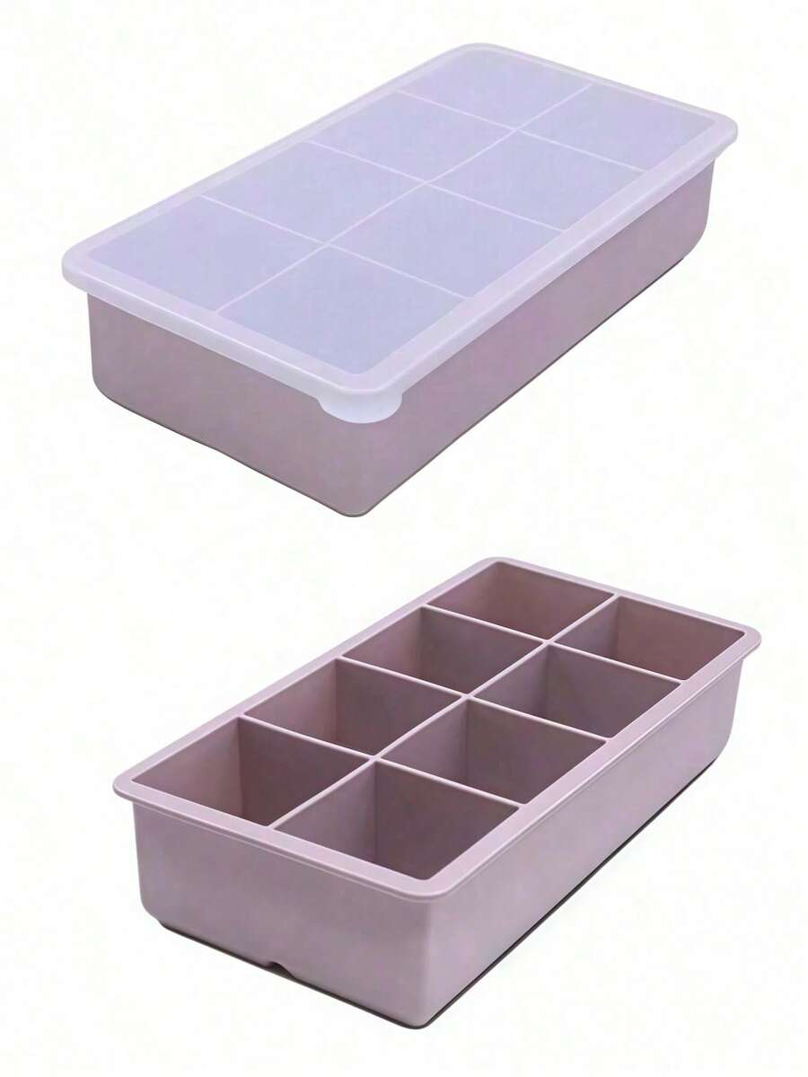 1 Peça Forma de Gelo de Silicone Grande, Adequada para Uísque e Coquetéis - Armazenamento de Sorvete, Acessórios de Cozinha e Refrigerador - Rosa chiclete - Visão 1