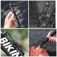 مضخة دراجة صغيرة WEST BIKING 130 رطل/بوصة مربعة، اكسسوارات دراجة صغيرة 1 مضخة هواء يدوية محمولة من سبيكة الألومنيوم خفيفة الوزن وقوية، مناسبة للدراجات الهوائية الخارجية، تنفخ الإطارات بسرعة للدراجات الهوائية الطرقية والجبلية، إلخ. مضخة هواء سيارة