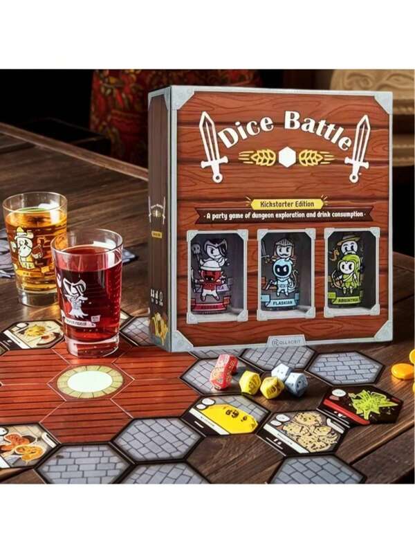 Juego de mesa Batalla de dados, juego de mesa Exploración de mazmorras y juego de beber, juego de fiesta con dados y bebidas - Conjunto de juguetes de exploración de mazmorras y juegos de beber