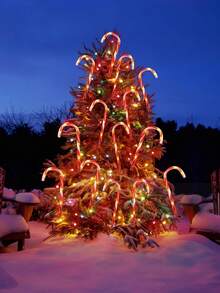 1 Solar Christmas Candy Stick Light. This Is An Outdoor Waterproof Solar-Powered LED Christmas Candy Stick Decorative Light With 8 Lighting Modes. It Is Suitable For Christmas Tree Decoration, Christmas Scene Gardens, Corridors, Patios, Backyards, Lawns, Courtyards, Fences, Sidewalks, Steps, And Decorations In Outdoor Environments. - Candy Cane - View 10