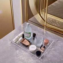 1 件长方形亚克力托盘，奢华高端家居客厅美容院茶杯水果盘，全新设计 - 透明 - 查看 5