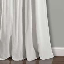 Linen Button Window Curtain Panels Single Dark Linen 40X84 Halloween-Fall Decor-Room Decor - Blue/White - View 5