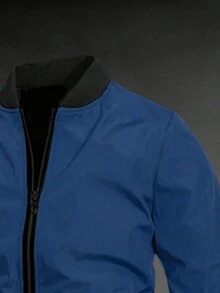 Chaqueta de béisbol casual con cuello alto para deportes al aire libre, cortavientos con cremallera, adecuada para el Día del Padre