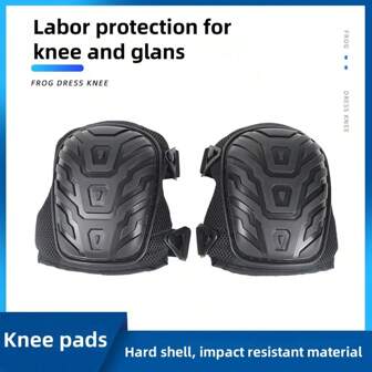 1 件专业工作用护膝 - 重型泡沫填充凝胶结构护膝，配有坚固的双绑带 - 舒适的膝盖保护，适合室内和室外使用（膝盖高）