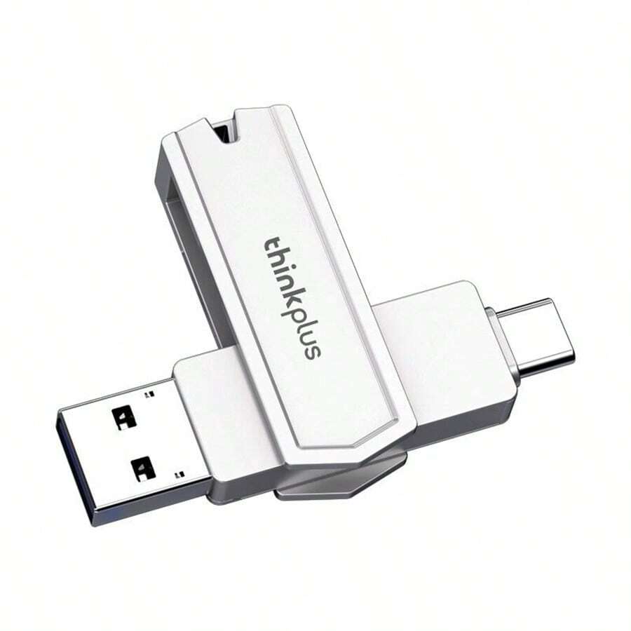 Lenovo Ổ đĩa flash USB tốc độ cao TPCU301plus giao diện kép Type-C/USB3.2 Thời gian truyền tệp 1GB trong 3 giây Thân kim loại chống rơi Công cụ khẩn cấp dữ liệu hội nghị - Ngọc trai niken - Xem 1