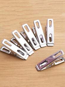 20/40pcs Stainless Steel & Wooden Clothespins, Drying Clips For Hanging Clothes, Bedding, Windy Drying Clip
