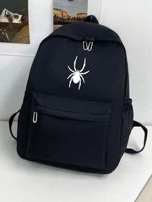 1 件纯色时尚背包，大容量休闲笔记本电脑书包，旅行圣诞节假期感恩节礼物电脑运动包学校背包旅行包趣味礼物度假男朋友礼物多功能户外便携式学生徒步旅行男士包冬季圣诞礼物旅行必需品爸爸礼物黑色包假日必需品包露营包夏季返校沙滩包沙滩笔记本电脑包运动生活包背包旅行必备品大包春季学校用品 - 黑色 - 查看 3