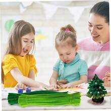 Bộ 300 que làm sạch ống màu xanh lá cây, que làm sạch ống mềm dẻo dài 11,8 inch, 3 màu xanh lá cây, que nhung mềm mại, vật tư và nguyên liệu thủ công cho các dự án nghệ thuật và thủ công. - Nhiều màu - Xem 9