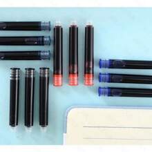 50 szt. wkładów atramentowych o średnicy 3,4 mm do piór wiecznych, średnica 3,4 mm, dostępne kolory: czarny, niebieski, czerwony, do artykułów szkolnych, na powrót do szkoły