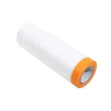 Pre-Taped Masking Film Rolls, Tape And Drape, Painters Plastic Drop Cloth For Automotive Painting Covering, House Decoration Furniture Floor Dustproof Cover