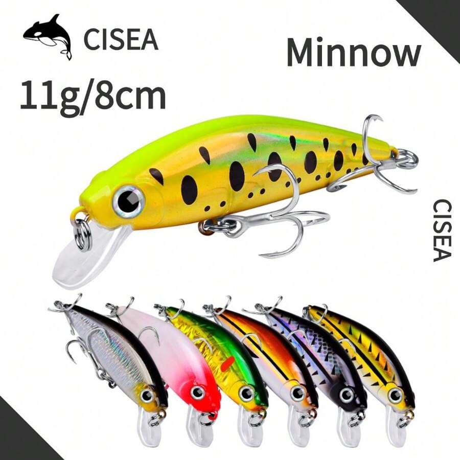 CISEA F8 鱼饵 小鱼饵 适用于钓鱼 硬饵 鱼钩 沉水 11 克 8 厘米