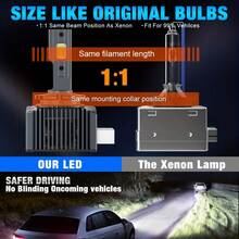 TOAUTO D系列D3S LED汽车大灯灯泡D1S D2S D4S D5S D8S涡轮灯30000LM 6000K 100W汽车灯即插即用 - 白色 - 查看 6