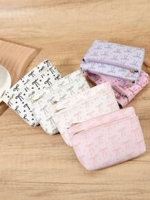 粉色蝴蝶结爱心图案时尚小巧轻便时尚适合周年纪念日适合生日礼物适合白领人士适合男士适合女士钱包迷你钱包零钱包钱包 - 粉色 - 查看 2