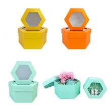 2pcs Hexagon Gift Boxes, Solid Color Stationery Desk Storage Boxes, Suitable For Birthday, Wedding, Graduation Gift Packaging School Supplies, Back To School