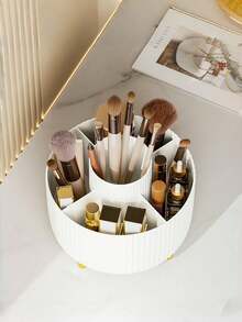 360 Degree Rotating Makeup Organizer Box, Large Capacity Desktop Skincare Products Storage Rack For Home, Kitchen, Bathroom, Vanity, Divided Compartments For Pencils, Eyeshadow, Lipsticks, Pens, Office Supplies, Back To School, Dorm