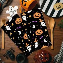 2/4 Pcs Set, Dish Towels, Pumpkin Face Print Microfiber Modern Absorbent Cloth, Halloween, Cooking And Baking Tea Towels, Printed Dish Cloths, Cleaning Towels, Hand Towels, Super Soft And Highly Absorbent, Gift For Neighbors, Moms, Friends, Birthday, Halloween, Housewarming, Kitchen Decor, Household Essentials