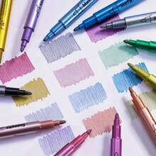 1/3/6/12pcs Metallic Pens - Gold, Silver And Copper Colors, Suitable For Crafts, Signing And Art Projects, Permanent Marker,Back To School