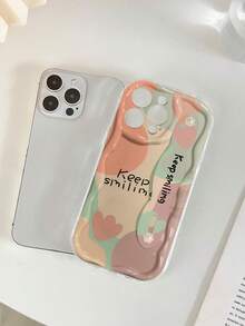 Cream Textured Transparent Painted Wrist Strap Shockproof Phone Case Compatible With Iphone 14, IPhone 14 Pro, IPhone 14 Pro Max, IPhone 13, IPhone 13 Pro, IPhone 13 Pro Max, IPhone 11, IPhone 11 Pro Max, IPhone 12, IPhone 12 Pro, IPhone 12 Pro Max, IPhone XR, IPhone 7/8, IPhone XS, IPhone 15, IPhone 15 Pro, IPhone 15 Pro Max, IPhone 16, IPhone 16 Pro, IPhone 16 Pro Max, Galaxy S24, A04, A12, A13, A14, A23, A24, A32, A33, A51, A52, A53, A54, A72, Redmi 9, Redmi 9A - Multicolor - View 5