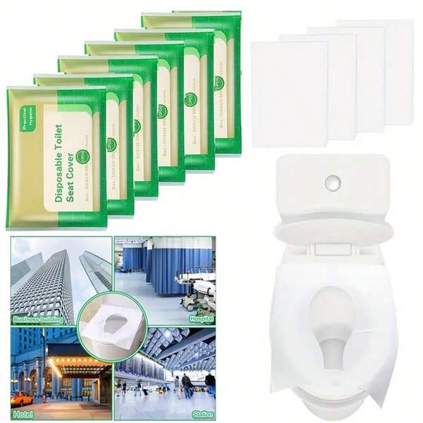 10pcs/30pcs/50pcs Disposable Toilet Seat Pad Soluble In Water English 10 Pieces Travel Toilet Paper Toilet Seat Pad Paper Toilet Seat Pad