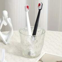 2/4/10pcs - Soft Hair Wide-Head Couple Toothbrush, Gentle Care For The Mouth, Meets Couple's Style Recognition And Care Needs - Black and White - View 5