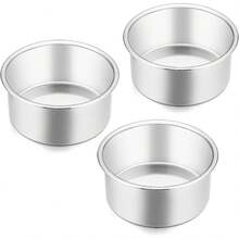4inch Small Pan 3-Piece Set, Stainless Steel Mini Round Smash Baking Pan, And Healthy, Mirror Finish, Dishwasher - 4 inch (Bộ 3) - Xem 1