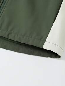 Annil 童装 女童 女童 男童 中大童 青少年 抓绒防静电外套 科技防寒拼色夹克 秋季 - 綠色 - 查看 4