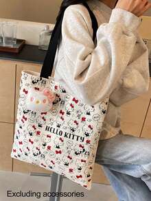 Sanrio 1 pieza Bolso de lona de Sanrio, bolso de hombro versátil, de alta calidad, gran capacidad, adecuado para la escuela, el trabajo y el uso diario, sin accesorios