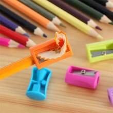 10/30/50pcs Mini Colorful Manual Pencil Sharpeners - Single Hole, Rectangular Plastic Design In Multiple Colors, Ideal For School And Office Use