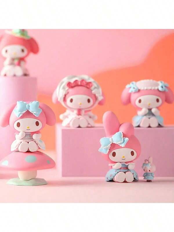 Sanrio Sanrio Melody Tea Party Mystery Box - PVC Collectible Display Item, Suitable As Unique Gift For Teens & Adults, Office/Home Decor Blind Box Set For Various Occasions - Living Room/Bedroom Decor, Graduation/Birthday Gift, Party Supplies (Random Style & Packaging, Non-Detachable Parts)