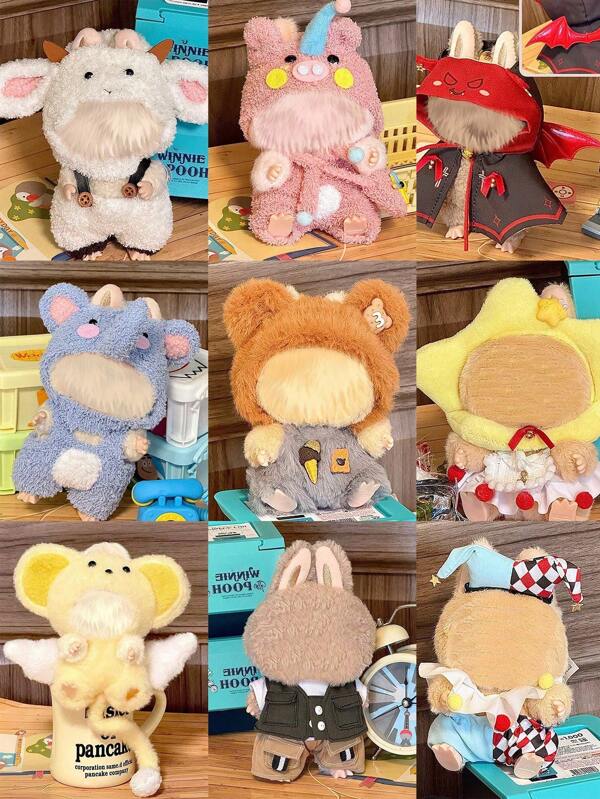 (Clothes Only) 1Set 17mm Doll Clothes Elephant, Lamb, Pig Doll Clothes DIY Decoration