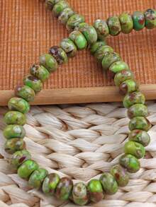 7.09英寸新款天然蛇皮石波西米亚算盘珠散珠手工DIY女士饰品优雅手链项链钥匙扣手机链首饰配件情侣礼物日常佩戴