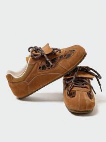 MASKERT 女士休闲鞋女运动休闲鞋德式训练鞋翻盖平底增高鞋舒适休闲 - 棕色 - 查看 7