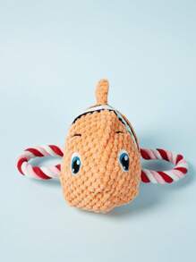 PETSIN 乌龟狗咬胶玩具，海洋动物狗咬胶玩具，幼犬出牙卡通吱吱叫狗玩具，可爱毛绒狗玩具，适合小型中大型犬和猫的狗互动玩具