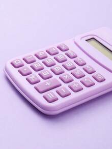 1 件紫色、蓝色、粉色迷你便携式小型计算器（带电池），8 位高品质紧凑型学生课堂数学计算器，适用于加法、减法、乘法、除法、会计、户外使用，可爱优雅的女生办公用品 - 白色 - 查看 4