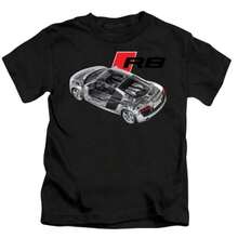 Audi R8 Men's Cotton T-Shirt Sports Transparent Car Print Men's T-Shirt 2025 Summer New T-Shirt Men's And Women's Streetwear - 黑色 - 查看 1