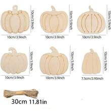 1 Stück unfertige Holz-Kürbis Hängedekoration für Halloween Party Dekoration