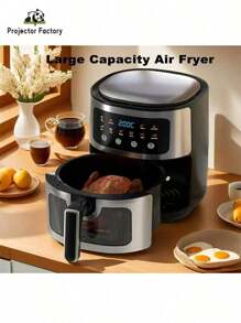 LIPETY Hot Air Fryer With Viewing Window - 5 Quart Compact - Digital Airfryer 5 Qt For 2-3 Persons - 5 Qt For Office, Dorm Room - 6-In-1 Baking, Toasting, Grilling, Reheating - 1400 W, 400 °F, Kitchen Airfryer, Worktop, Gift