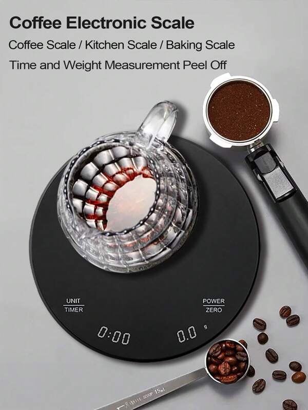 1pc High Quality Black Multifunctional Kitchen Electronic Scale Digital Coffee Scale With Timer, High Precision Kitchen Cooking Scale, Italian Handheld Coffee Scale, Type-C Charging Coffee Scale For Brewing And Drip Coffee