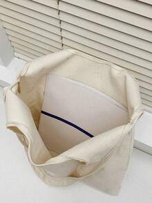 2/4/6/8/10/12/14/16/18/20件白色帆布手提袋，简洁大方，旅行简易收纳袋，升华手提袋用于装饰和DIY手工购物袋，大容量旅行化妆包 - 白色 - 查看 4