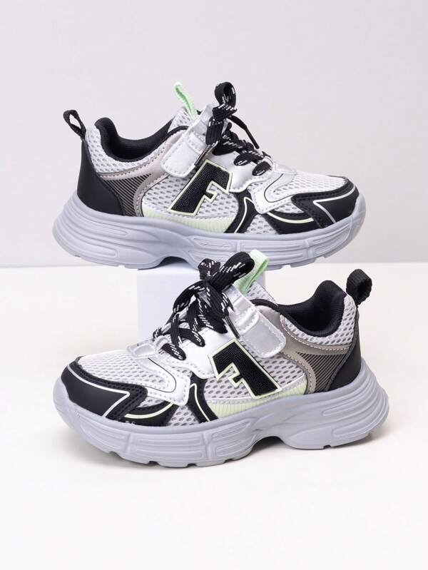 1 par de zapatos deportivos de malla transpirable para niños, zapatillas casuales, zapatos deportivos unisex para niños y niñas, primavera/otoño