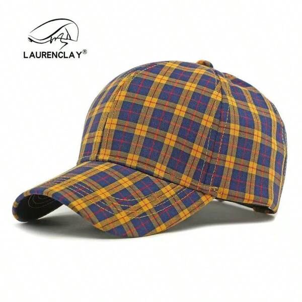 Unisex Retro Karomuster Schirmmütze, Outdoor Sonnenschutz, minimalistischer Hartplastik Karomuster Baseballkappe, Frühling/Sommer