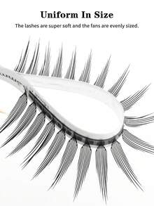 Winky Beauty 12 filas de extensiones de pestañas en espiral efecto anime C D Curl, suaves y plumosas, con forma de pluma, pestañas postizas sintéticas de base puntiaguda de color negro mate, ligeras y esponjosas, un elemento esencial para fiestas de regreso a clases, vida diaria, bodas, citas, festivales de música, maquillaje de Halloween, 8-15mm