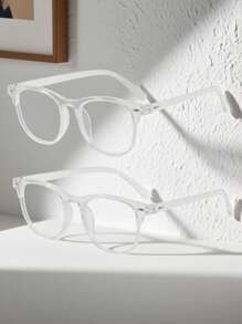 1 Pc ,2pcs.Classic Square Frame Clear Lens Glasses Minimalist Fashion Decorative Glasses Computer Spectacles For Women Men