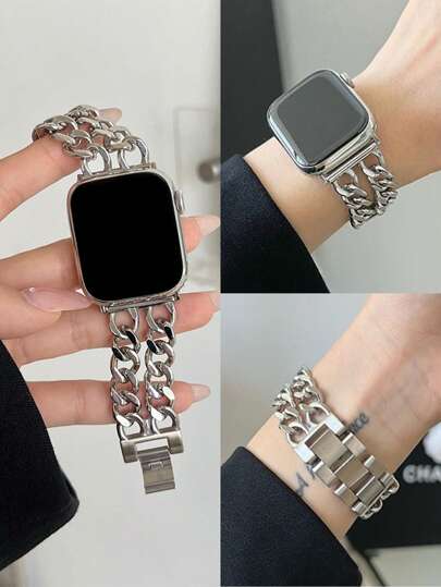 1 件女式不锈钢表带，兼容 表带，兼容 42 毫米 38 毫米 40 毫米 41 毫米 44 毫米 45 毫米 46 毫米 49 毫米时尚智能手表替换表带，适用于系列 Ultra2 Ultra SE2 SE 11 10 9 8 7 6 5 4 3 2 1，可作为返校学生的礼物