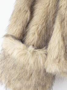 Seelio 秋冬新款女装时尚简约仿皮草效果连帽夹克 - 彩色 - 查看 5