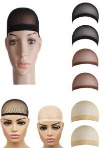 2 szt. ultracienkich czepków na perukę, elastycznych czepków na perukę z siateczki, oddychających i miękkich czepków na perukę z nylonowej siateczki, czepków na perukę do codziennej pielęgnacji, damskich czepków na perukę o wysokiej elastyczności, jednolitych kolorów nylonowych czepków na perukę z koronką do użytku domowego, na wesele, na każdą porę roku