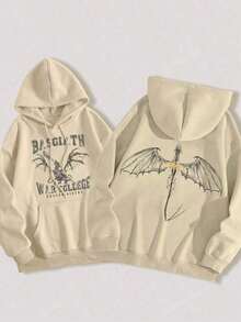 Basgiath War College  Sweatshirt Cold Weather Hoodie Casual Jacket - Màu be - Xem 1