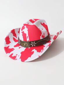 1 件女士仿皮豹纹装饰牛仔帽，时尚百搭爵士帽，适合日常装扮、西部主题活动、派对、音乐会、夜总会、春/秋季 - 禮帽 - 查看 8